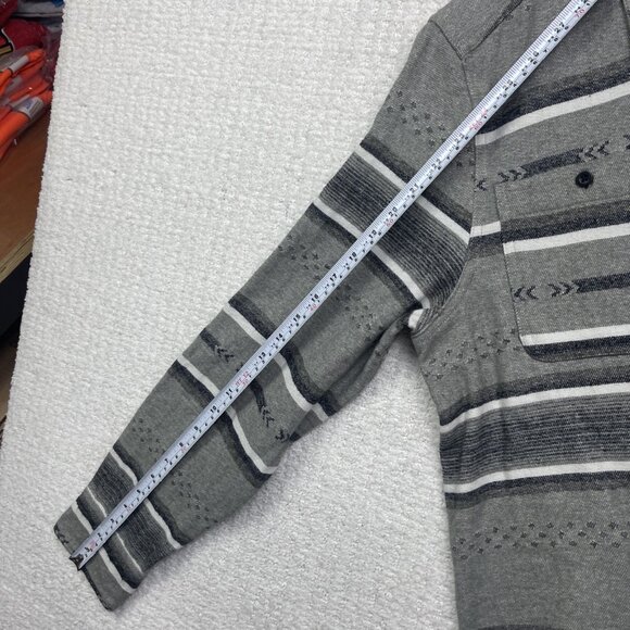 NWT Dravus Shirt Mens S Grey Aztec Print AOP LongSleeve Button Up Flannel Skate - Picture 12 of 13